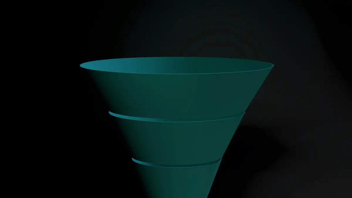 Four-level funnel representing the sales stages