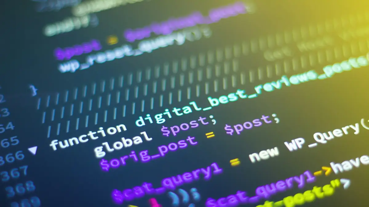 Close-up of programming code on a screen