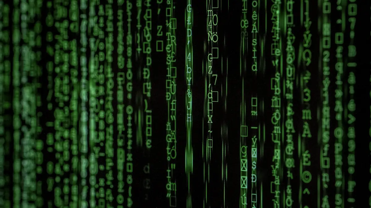 Columnas de código verde sobre fondo negro, símbolo de los bots que leen una web