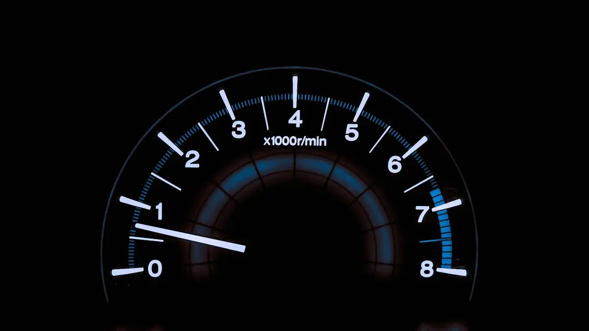 Speedometer glowing in the dark